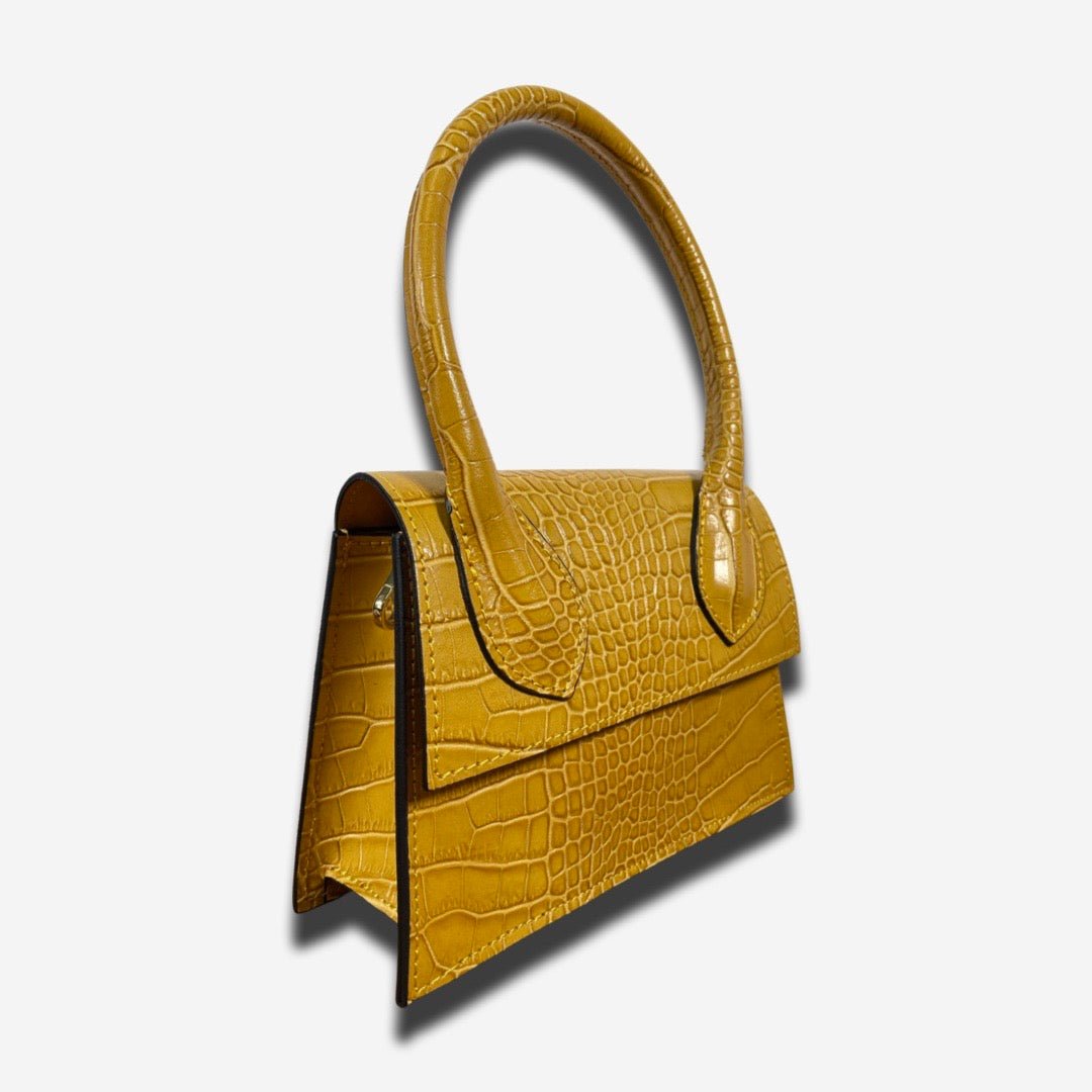 Mini Bag FLAP in vera pelle - Giallo - Rich Symbol