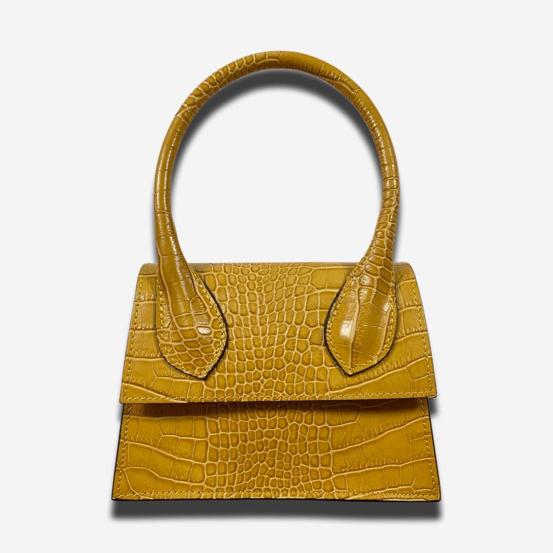 Mini Bag FLAP in vera pelle - Giallo - Rich Symbol