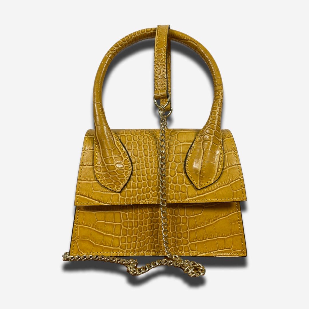 Mini Bag FLAP in vera pelle - Giallo - Rich Symbol