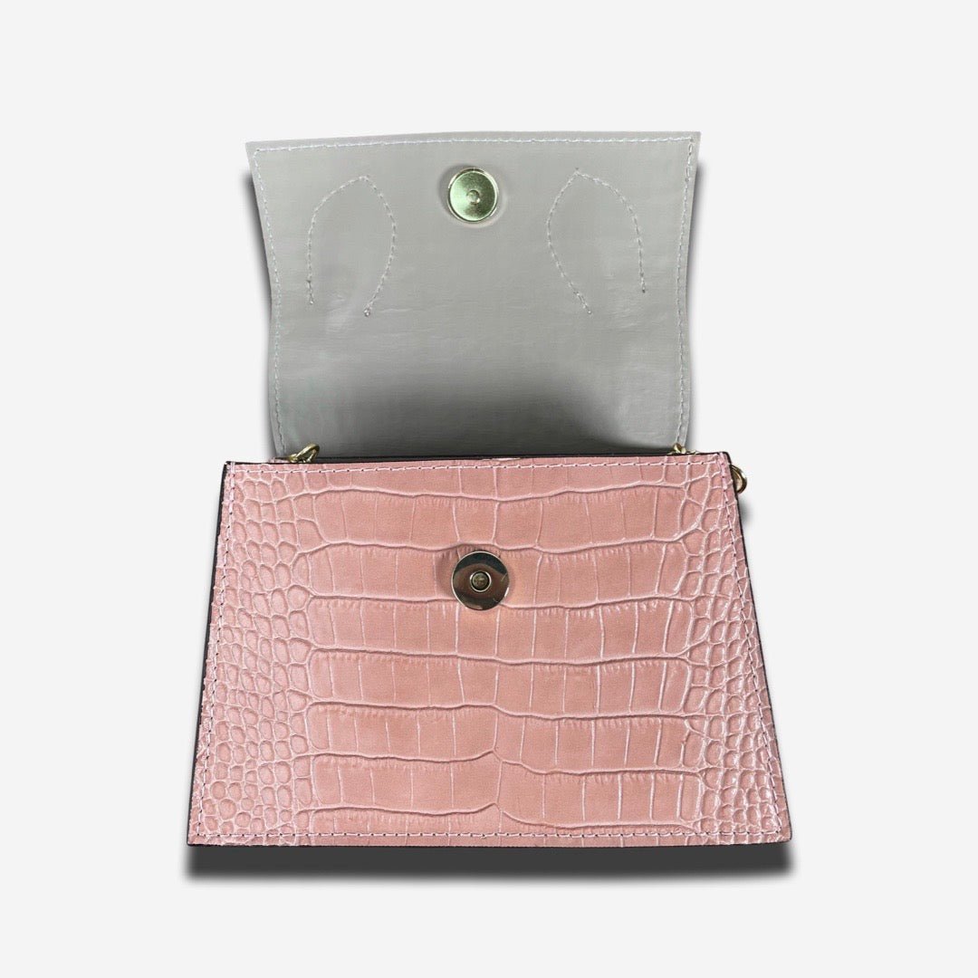 Mini Bag FLAP in vera pelle - Salmone - Rich Symbol